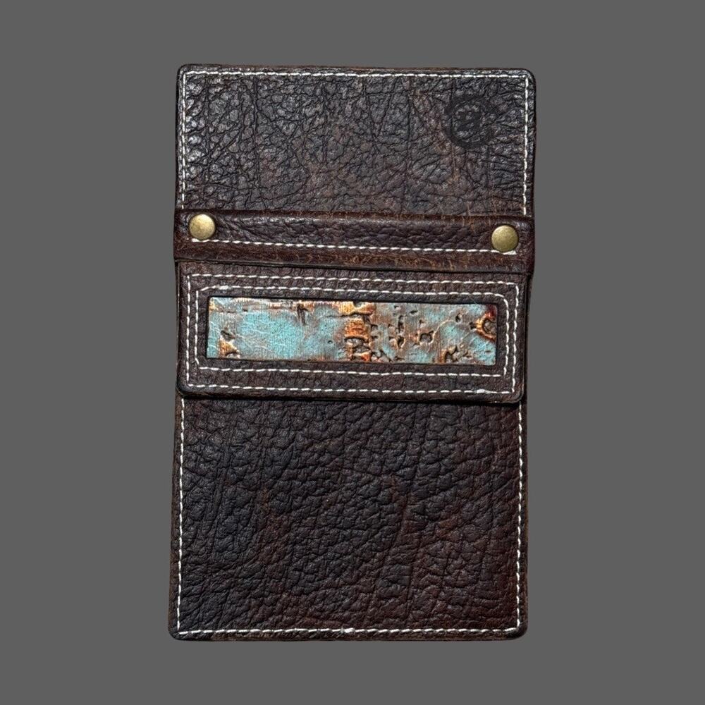 Handcrafted Leather Arrow Pocket Quiver Turquoise Inlay Traditional - Picture 3 of 13